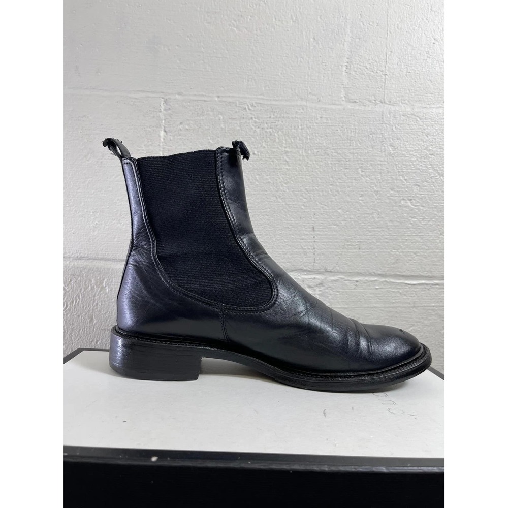 Celine Paris Chelsea Boots Black Leather Pull On Women's Size 40 EU/9 US